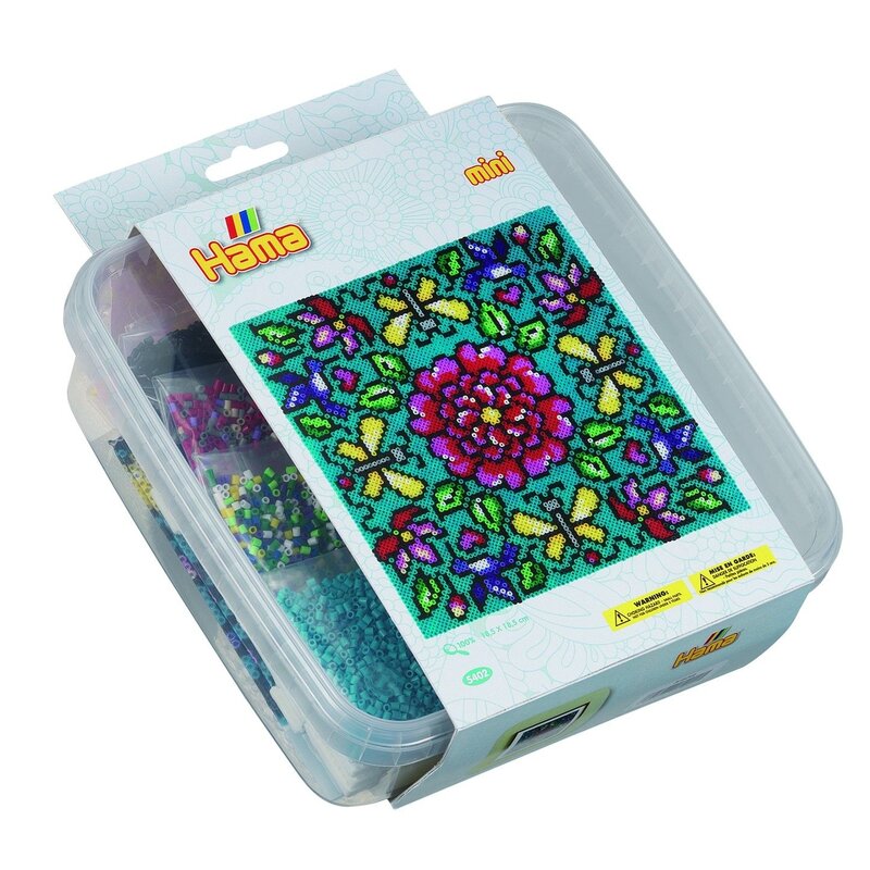Hama - set margele de calcat flori in cutie de plastic, 10500 buc mini