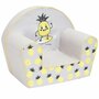Fotoliu din burete, New Baby, Pentru copii, 42x53, Din spuma, Cu husa din bumbac, 9 luni - 5 ani, Pineapple - 1