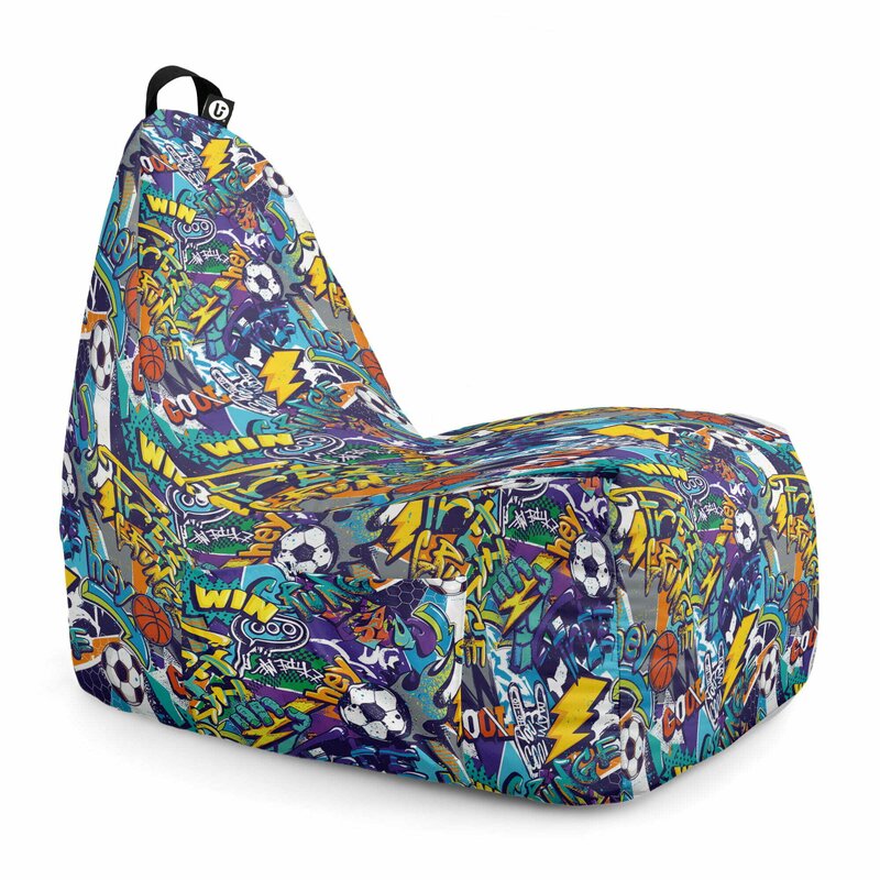 Fotoliu Puf Bean Bag tip Chill L, Graffiti Sport