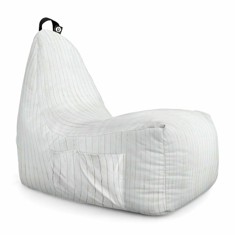 Fotoliu Puf Bean Bag tip Chill L, Lemn Alb