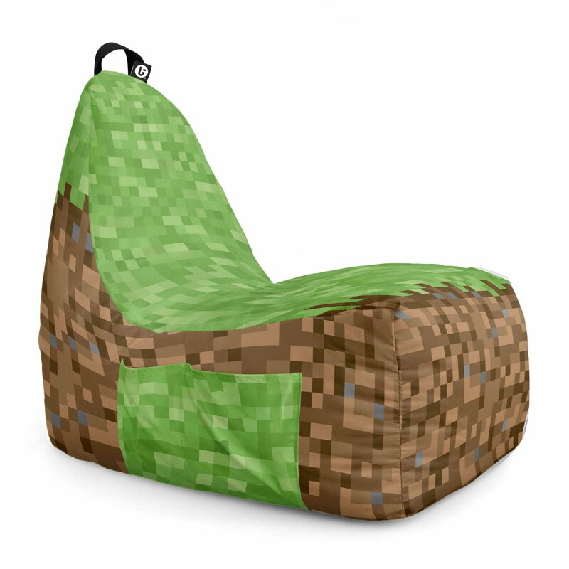 Fotoliu Puf Bean Bag tip Chill L, Minecraft Iarba Pamant