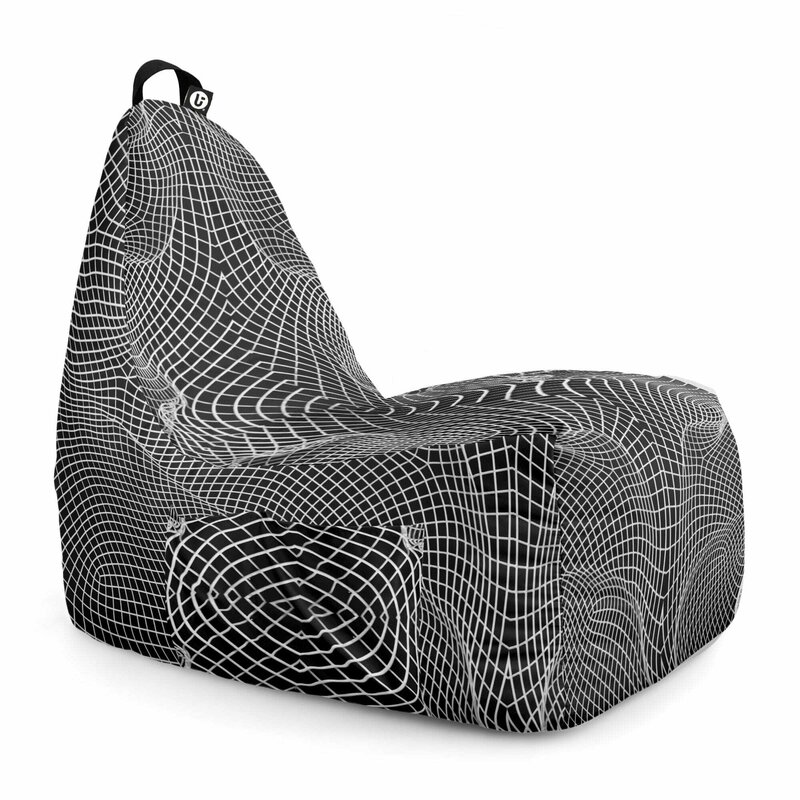 Fotoliu Puf Bean Bag tip Chill L, Topografic Negru