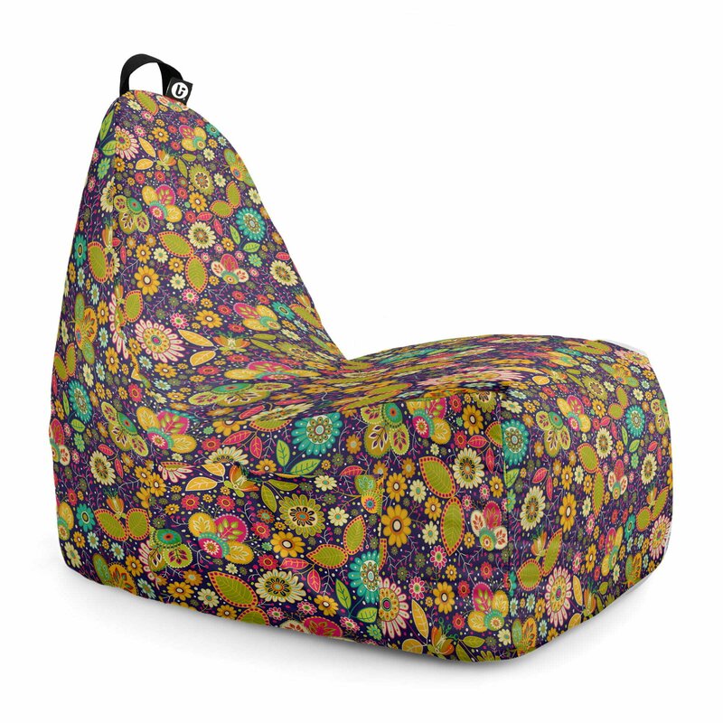 Fotoliu Puf Bean Bag tip Chill XL, Flowers Hippie