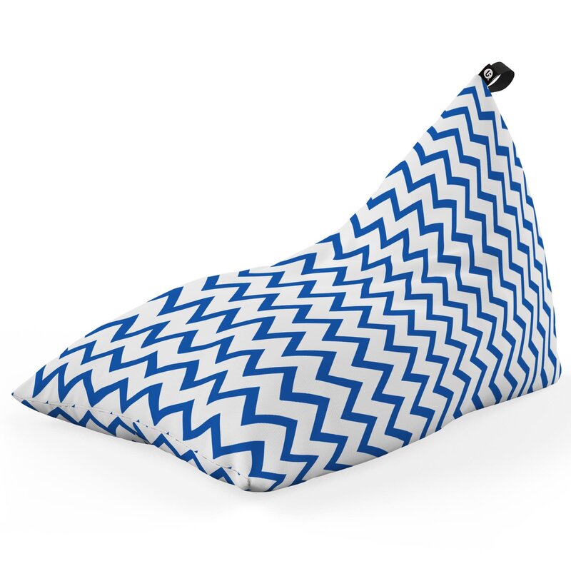 Fotoliu Puf Bean Bag tip Lounge, Chevron Classic, Blue