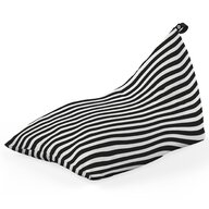 Fotoliu Puf Bean Bag tip Lounge, Diagonal Stripes, Black