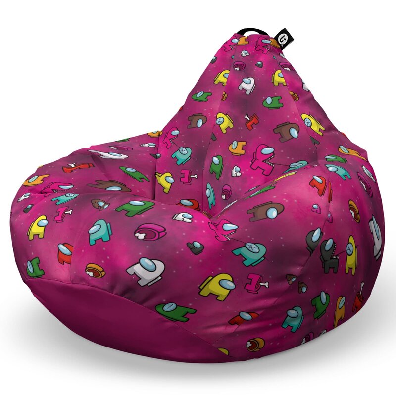 Fotoliu Puf Bean Bag tip Para L, Among Us Magenta