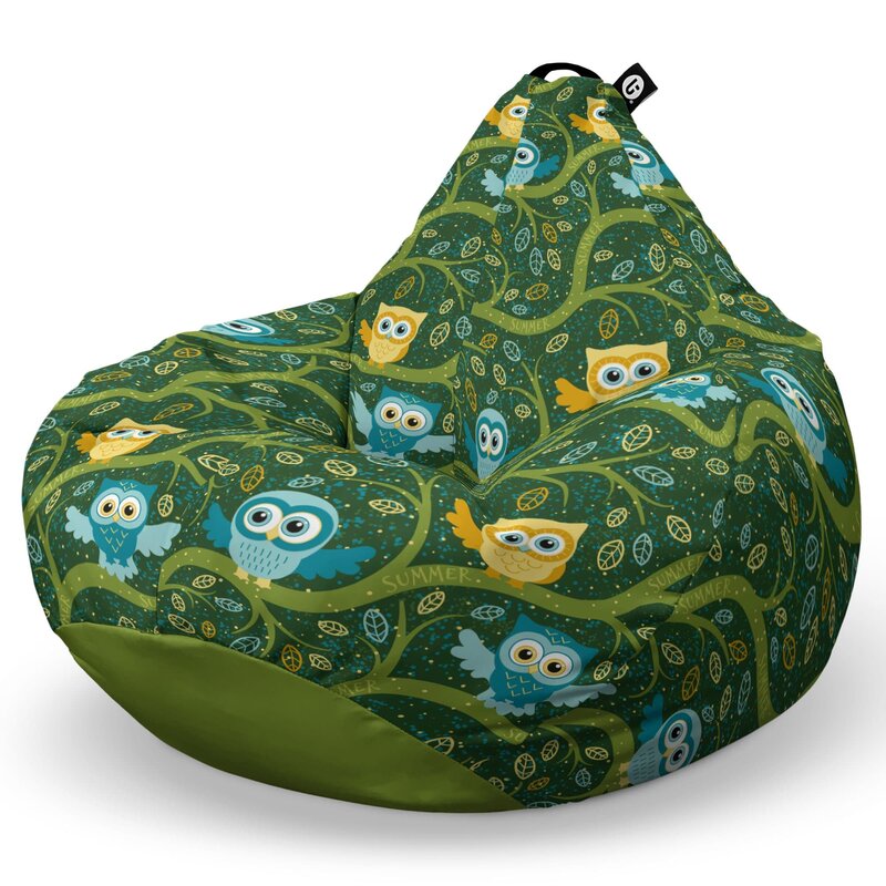 Fotoliu Puf Bean Bag tip Para L, Bufnite Verde