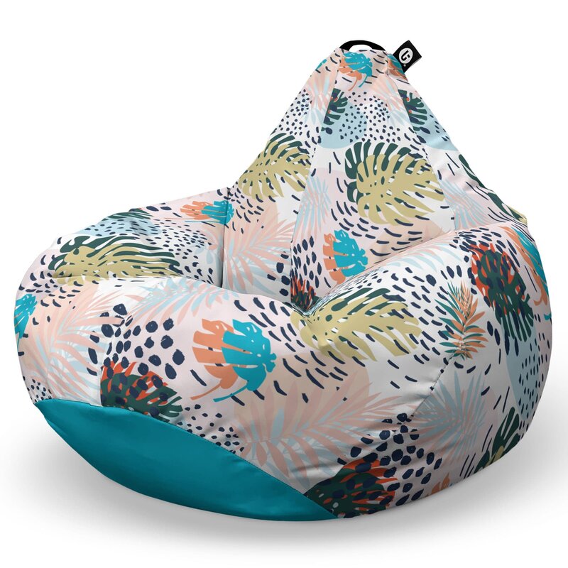 Fotoliu Puf Bean Bag tip Para L, Frunze Multicolore