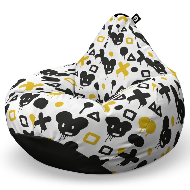 Fotoliu Puf Bean Bag tip Para L, Graffiti XO Mice