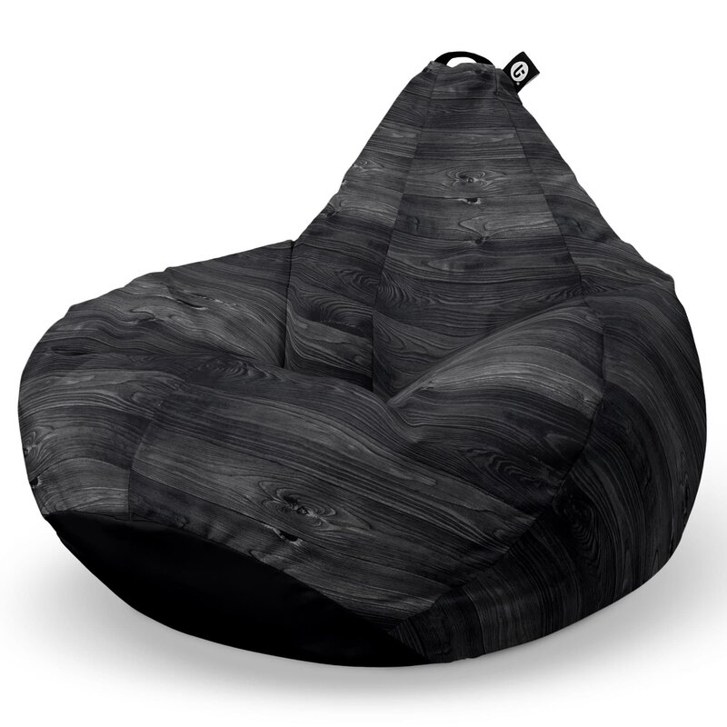 Fotoliu Puf Bean Bag tip Para L, Lemn Negru