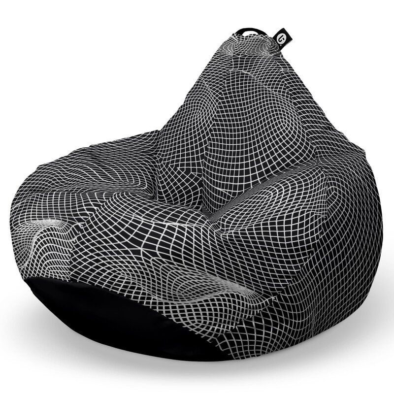 Fotoliu Puf Bean Bag tip Para L, Topografic Negru