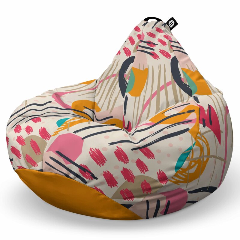 Fotoliu Puf Bean Bag tip Para XL, Abstract Peony