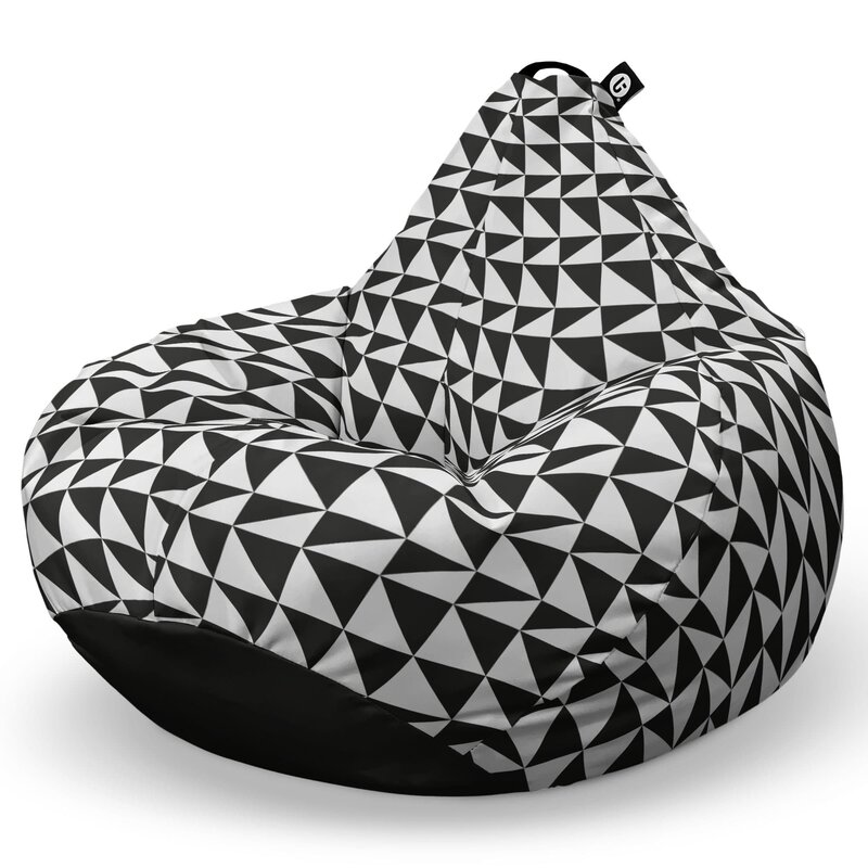 Fotoliu Puf Bean Bag tip Para XL, Geometric Sea, Black