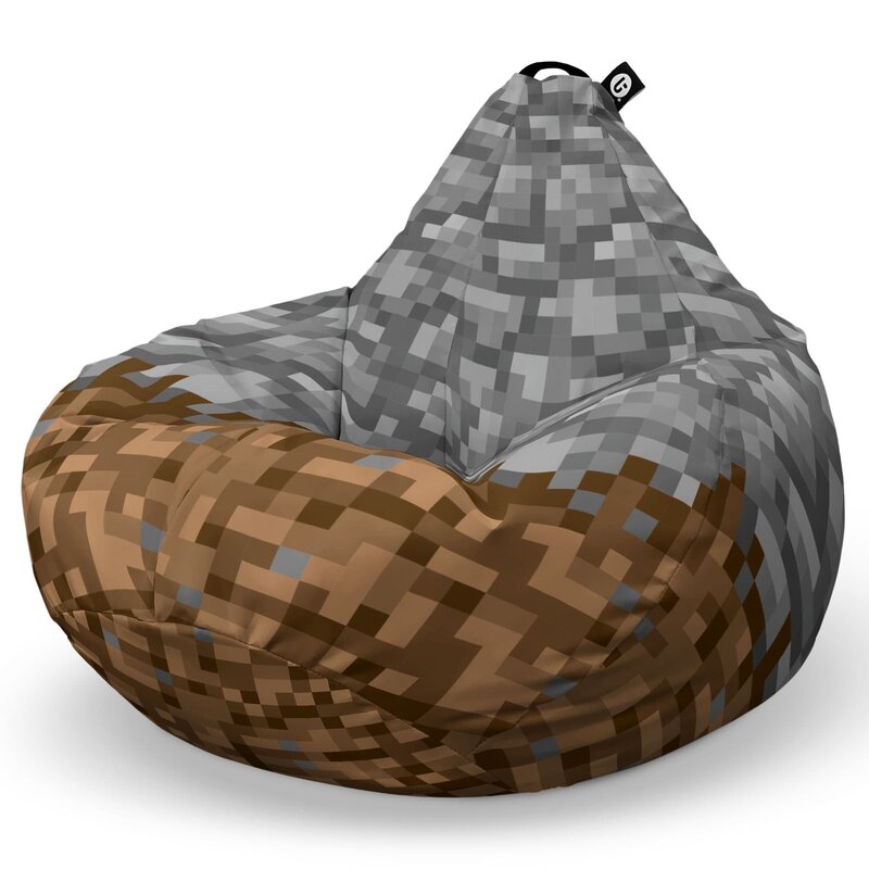 Fotoliu Puf Bean Bag tip Para XL, Minecraft Piatra Pamant