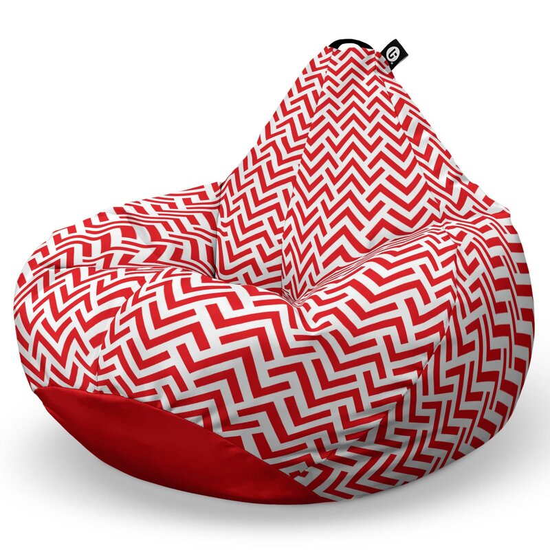 Fotoliu Puf Bean Bag tip Para XL, Model Rosu si Alb