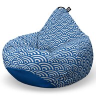 Fotoliu Puf Bean Bag tip Para XL, Oriental Waves, Blue