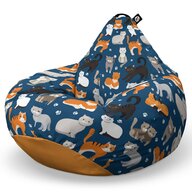 Fotoliu Puf Bean Bag tip Para XL, Pisici Fundal Albastru