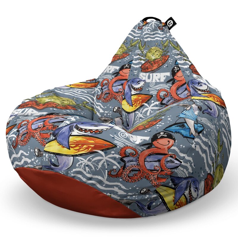 Fotoliu Puf Bean Bag tip Para XL, Surfing Sharks