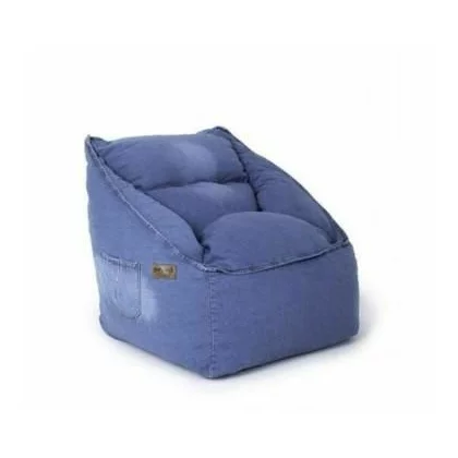 Fotoliu tip para, Big Jean Bean Bag, textil tip jolly jeans umplut cu perle polistiren, albastru