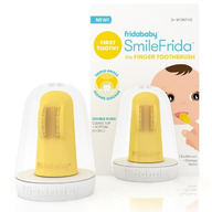 Periuta de dinti pentru deget, Fridababy, Cu peri moi, Silicon, Fara BPA, 3 luni+, Galben