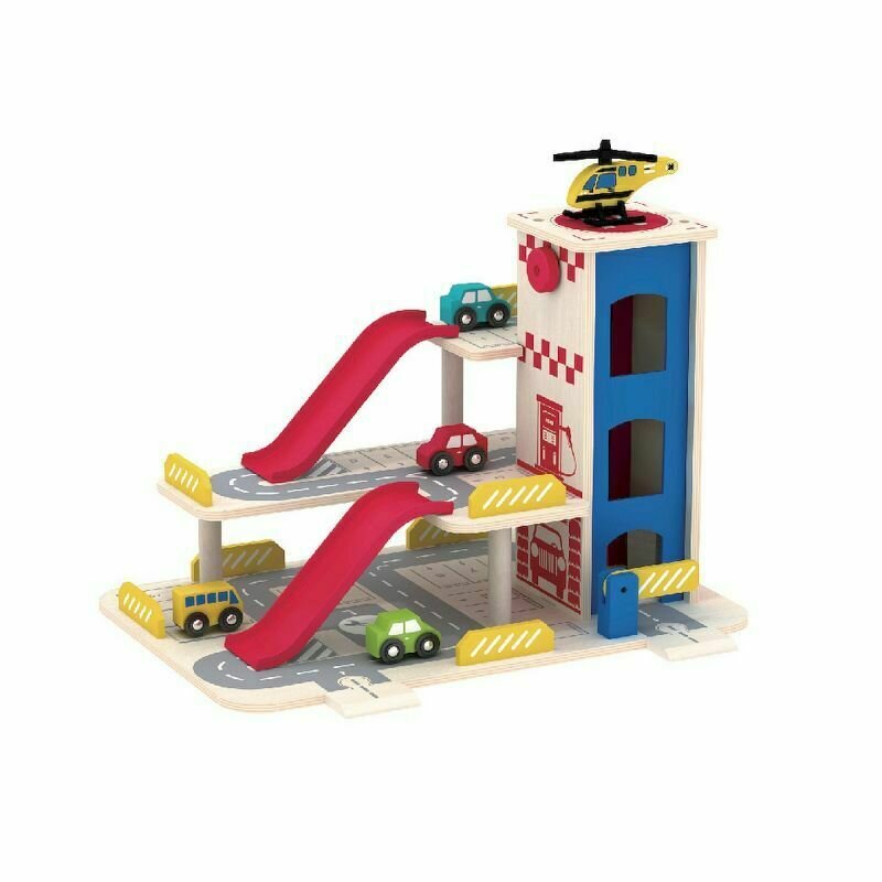 Smily play - garaj cu lift mobil din lemn