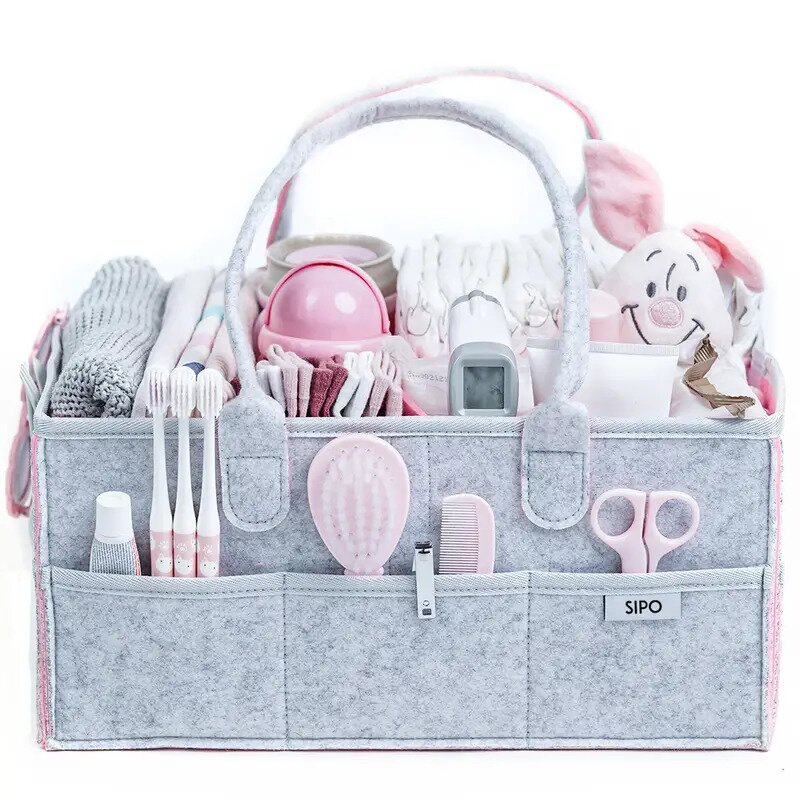 Gentuta mamicii, organizator scutece si accesorii copii si bebelusi, Pink, 38x26x18 cm
