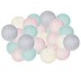 Springos - Ghirlanda luminoasa cu 20 globuri textile cu led  roz/turcoaz - 3