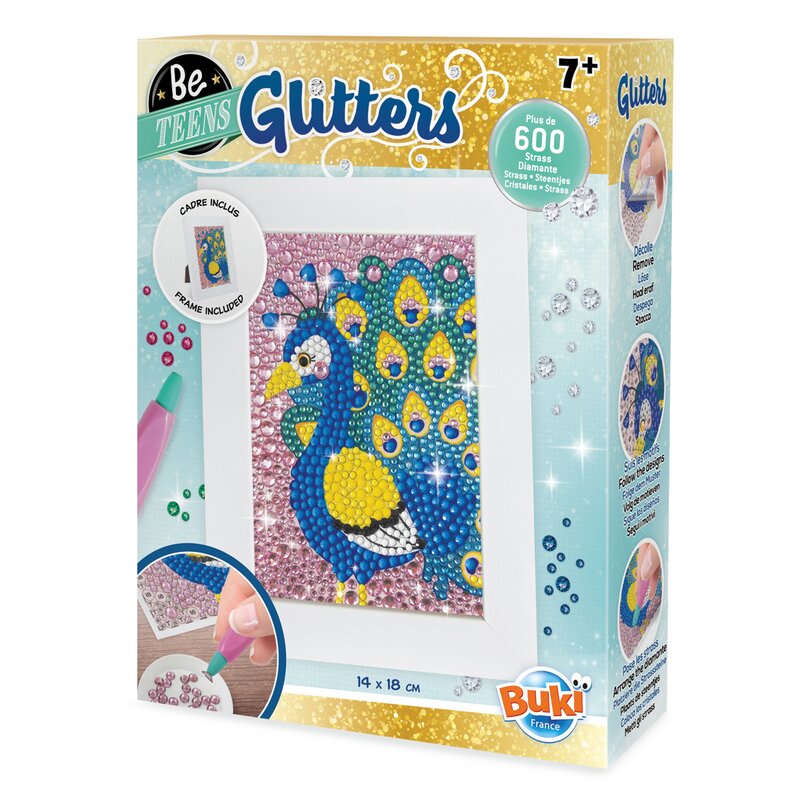Buki france - set creativ paun , glitters