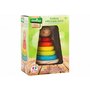 Globo Legnoland - Joc de stivuit din lemn pentru bebelusi turn cu cercuri colorate - 2