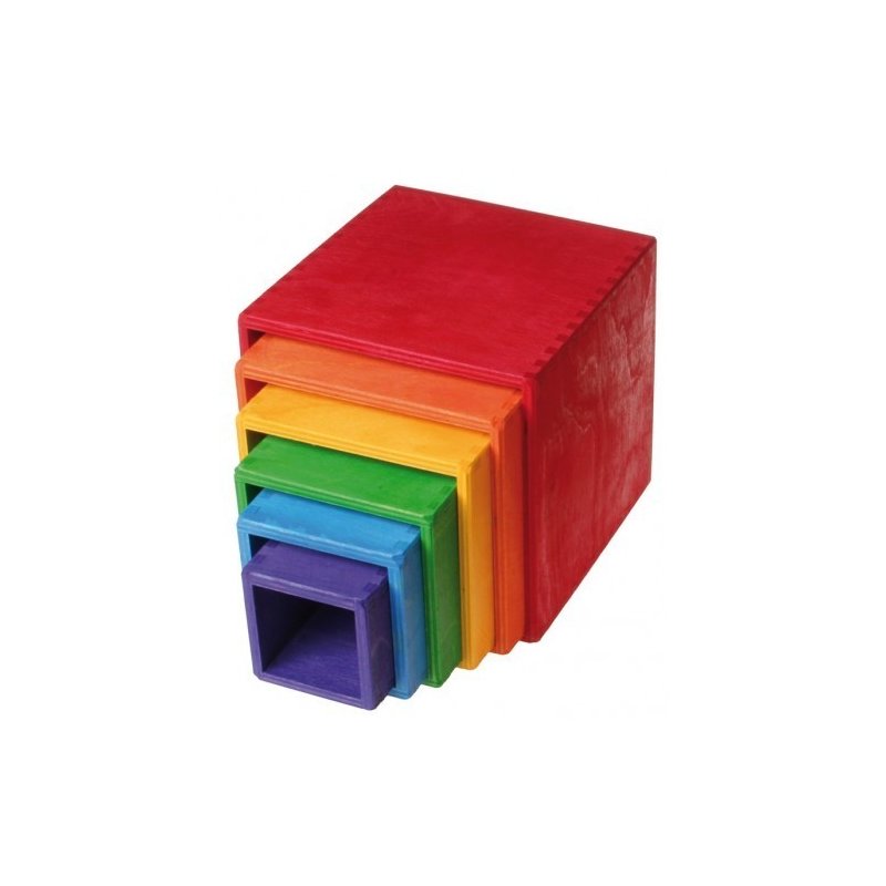 Grimm's spiel und holz design - set mare de cutii colorate curcubeu