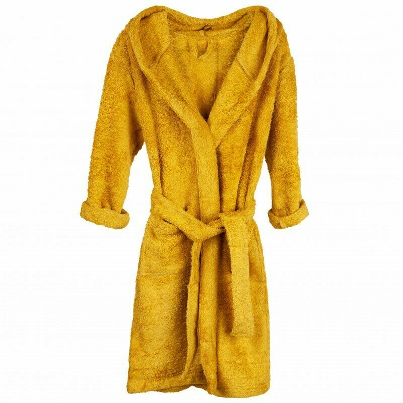 Timboo - halat de baie frotir, 4-6 ani, din bambus, ocher