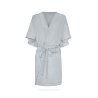 Halat   Kimono pentru gravide si mamici, vascoza si in, marime universala, Gri Puf