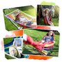 Hamac de gradina, Sofotel, Malaga Single, Pentru o persoana, 200x100 cm, Include 2 franghii 150 cm fiecare, Include sac depozitare, Pana la 100 kg, Multicolor - 8