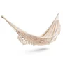 Hamac dublu pentru gradina sau curte cu franjuri, Baby Mix, XXL Boho, 200 x 150 cm, Ecru