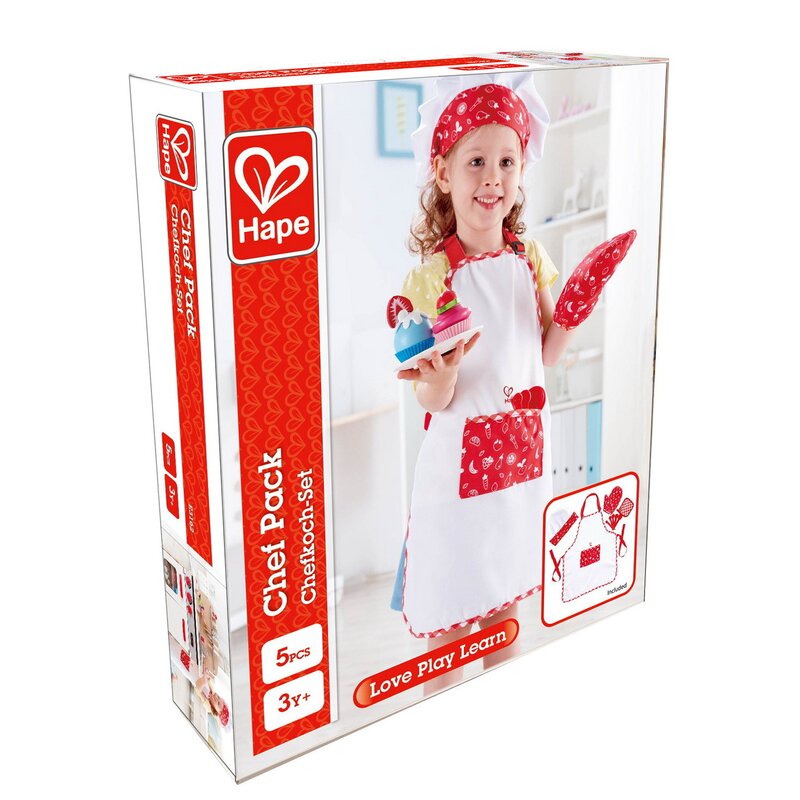 Hape - Sort de bucatarie Micul chef, Cu accesorii