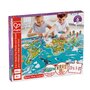 Hape - Puzzle educativ Turul lumii , Puzzle Copii , 2 in 1, piese 100 - 2