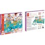 Hape - Puzzle educativ Turul lumii , Puzzle Copii , 2 in 1, piese 100 - 6