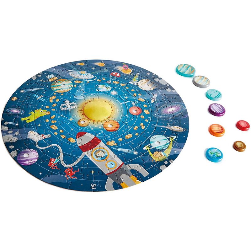 Hape - Puzzle educativ Sistemul solar , Puzzle Copii, piese 100