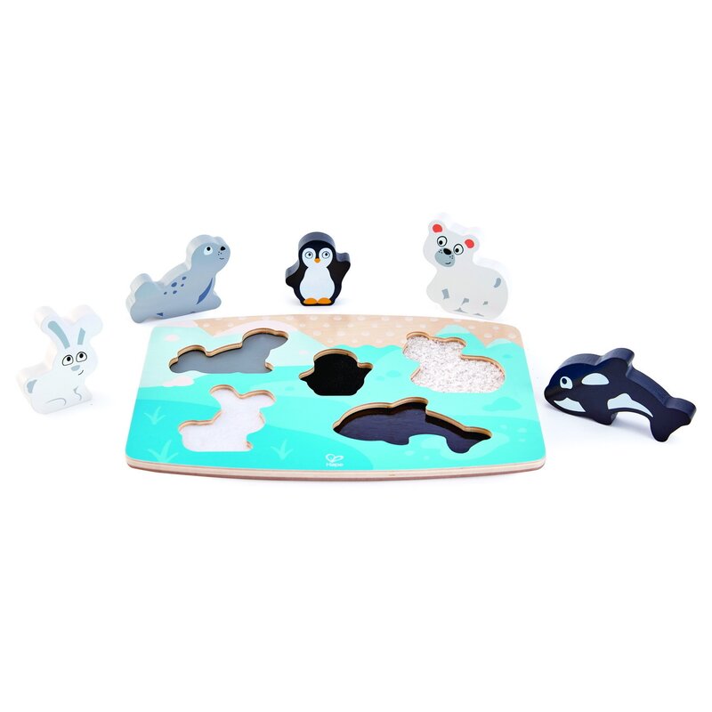 Hape - PUZZLE TACTIL - ANIMALELE POLARE