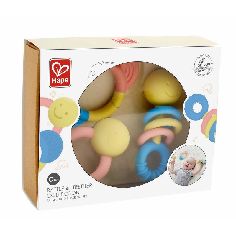 Hape - set zornaitoare , cu 2 inele de dentitie