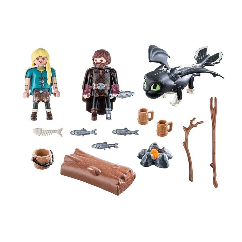 Playmobil - Hiccup, Astrid si pui de dragon