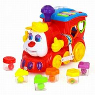 Jucarii bebe - Hola Toys - Jucarie sortare Trenulet educativ, Cu sunete, Cu lumini, Cu forme