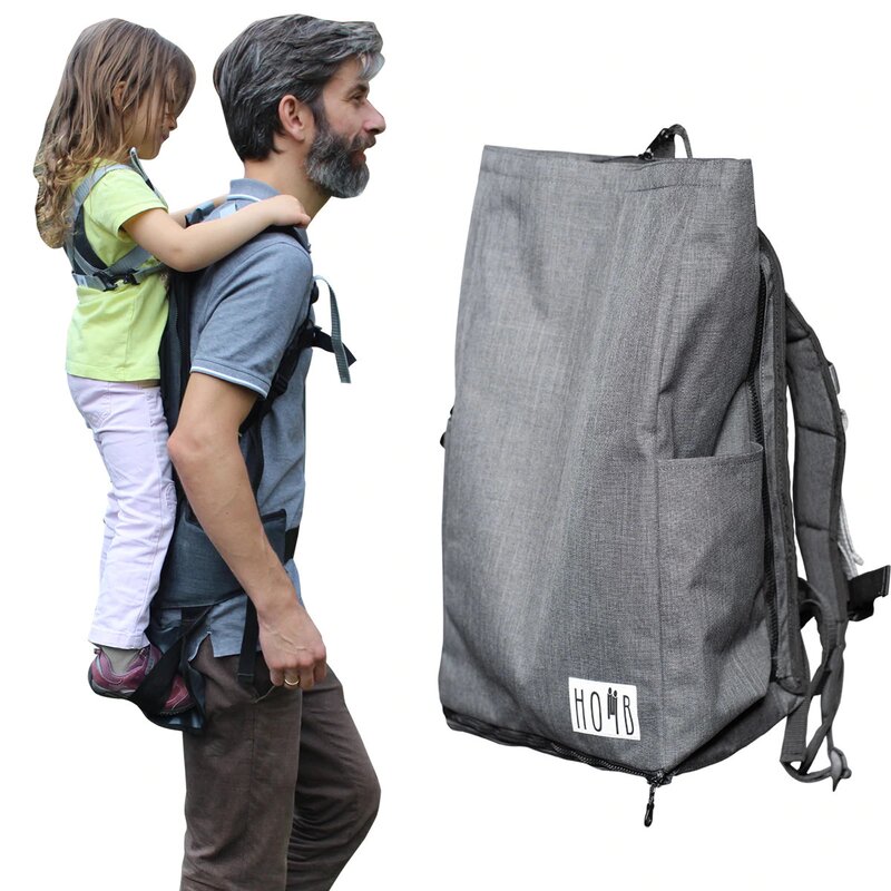Homb - rucsac multifunctional, pentru transport copii, reglabil, 18 luni+, greutate maxima 25 kg, gri