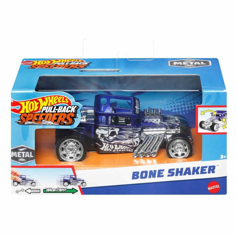 HOT WHEELS MASINUTA METALICA CU SISTEM PULL BACK BONE SHAKER SCARA 1:43