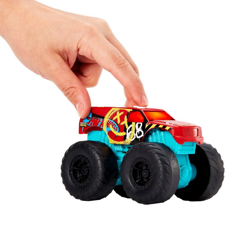 HOT WHEELS MONSTER TRUCK ROARIN WRECKERS DEMO DERBY CU FUNCTII SI SUNETE SCARA 1:43