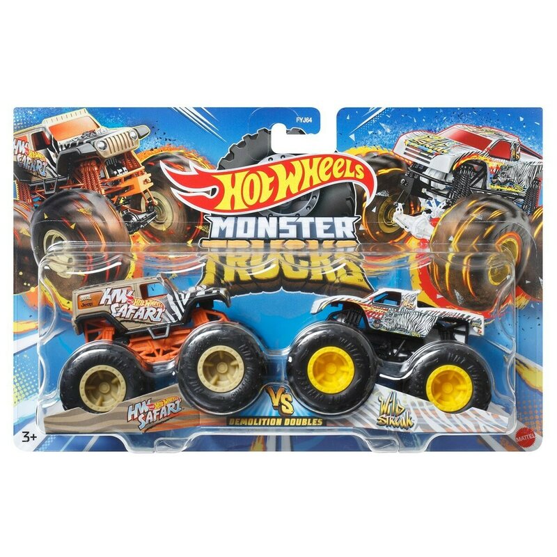 HOT WHEELS MONSTER TRUCK SET 2 MASINI SCARA 1 LA 64 HW SAFARI SI WILD STREAK