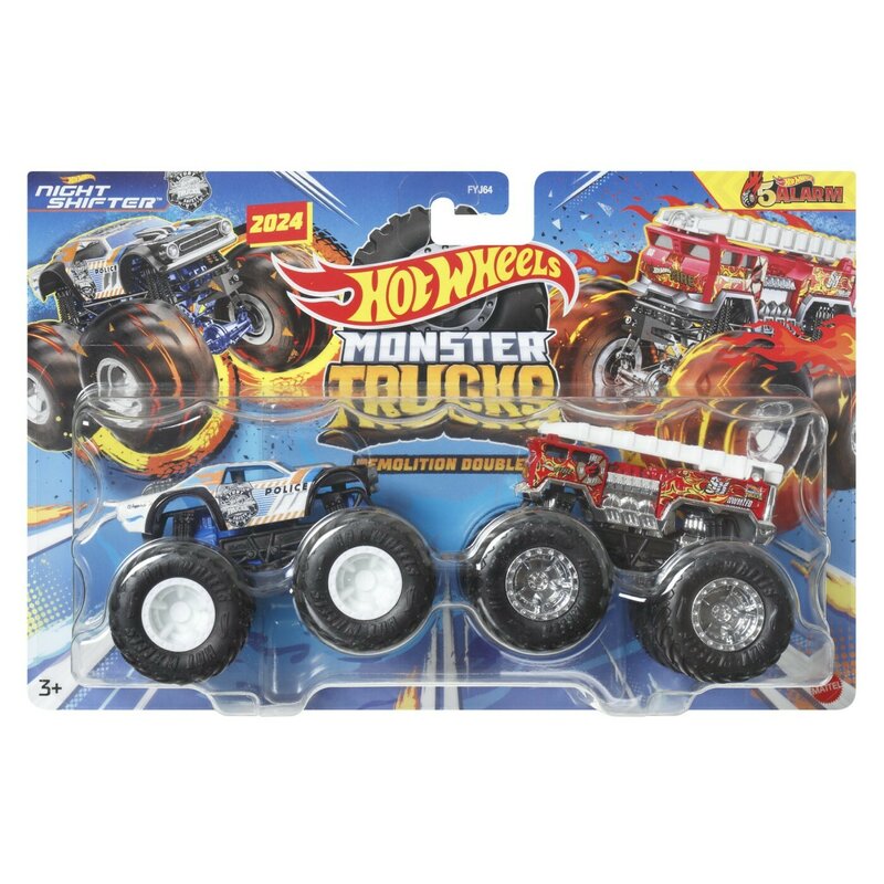 HOT WHEELS MONSTER TRUCK SET 2 MASINI SCARA 1 LA 64 NIGHT SHIFTER