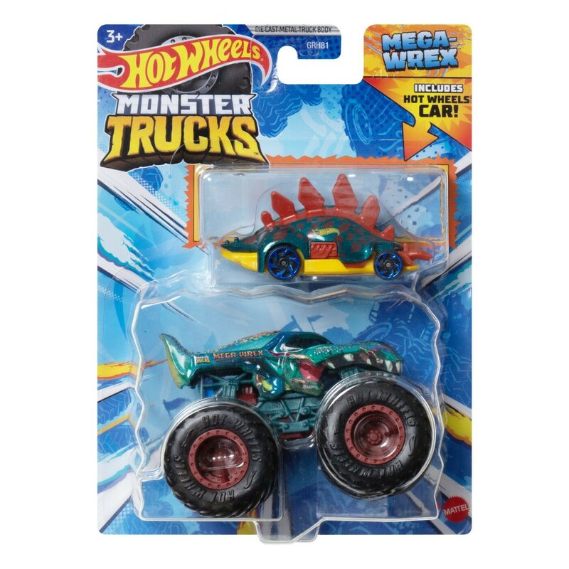 HOT WHEELS MONSTER TRUCK SI MASINUTA METALICA MEGA WREX