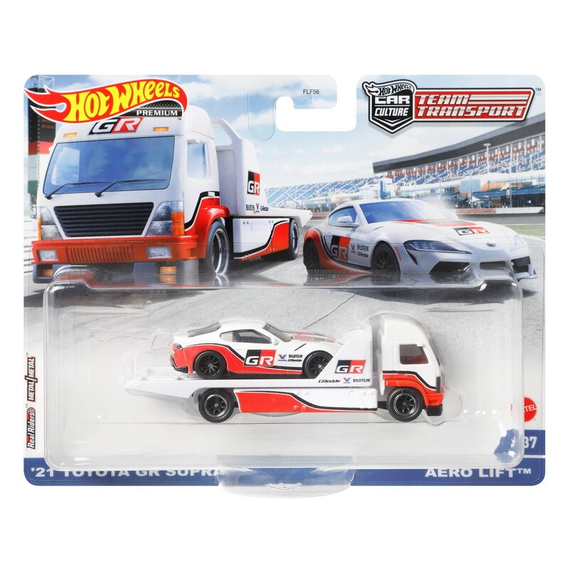 Mattel - hot wheels transportator aero lift cu masinuta toyota 21' gr supra scara 1:64