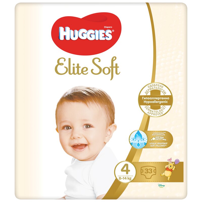 Huggies - Scutece Elite Soft Jumbo JR, marimea 4, 8-14 kg, 33 buc